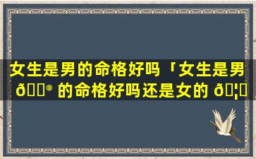 女生是男的命格好吗「女生是男 💮 的命格好吗还是女的 🦈 」